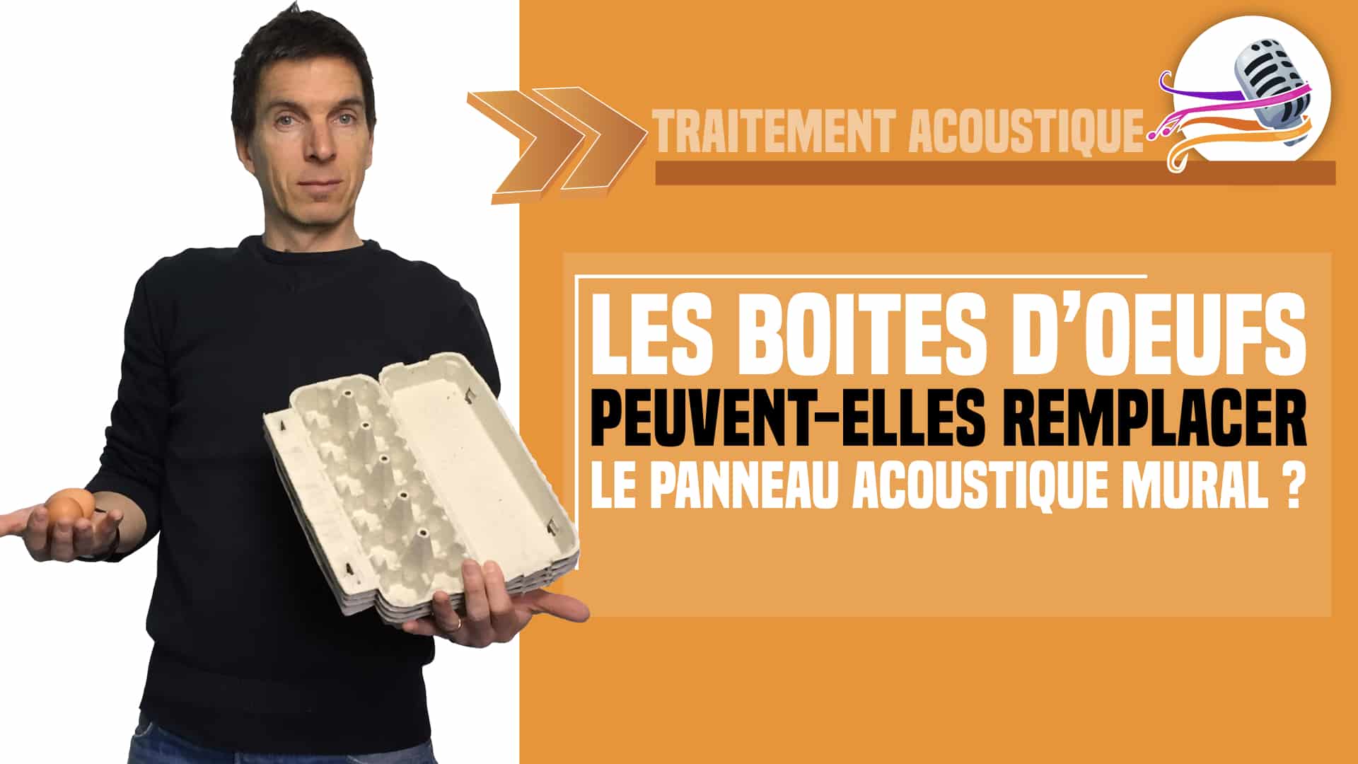 Boîtes d'œufs utilisées comme panneau acoustique mural